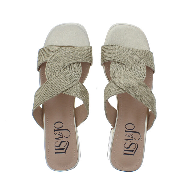 Lisa&jo Warish slipper hak vlecht | dames | maat: | imitatieleer 110037 large