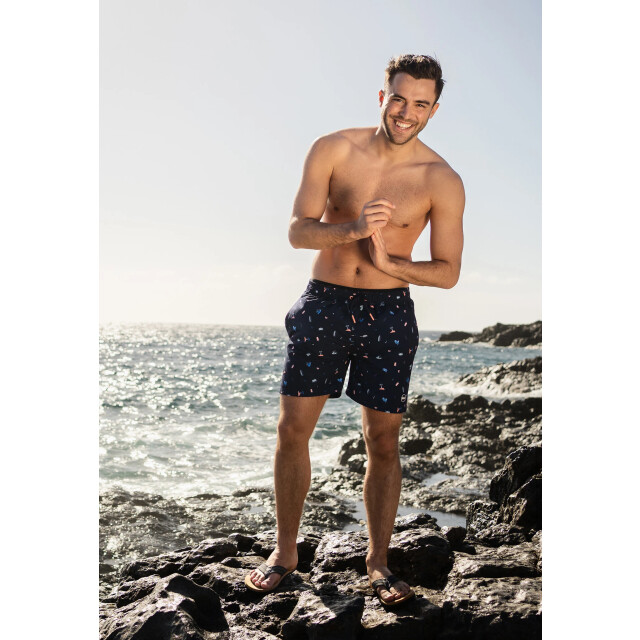 Happy Shorts Heren zwemshort strand donkerblauw print HS-SW-1150 large