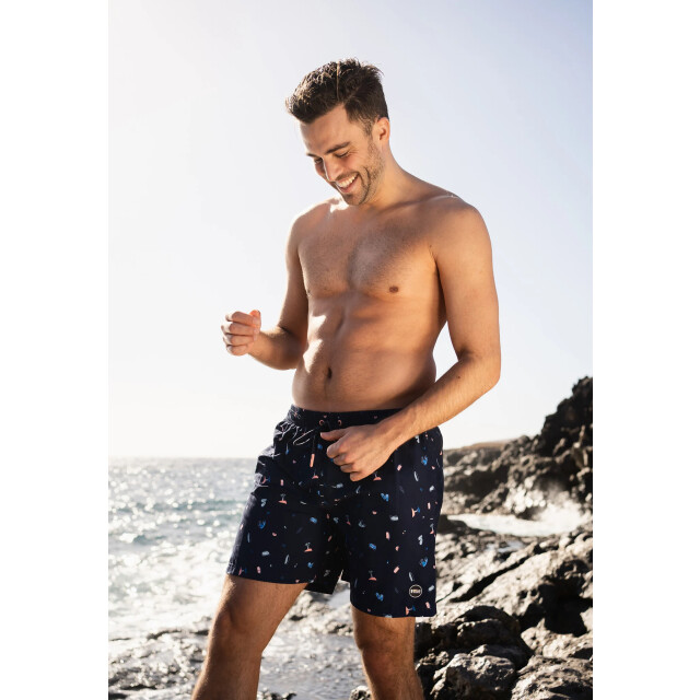 Happy Shorts Heren zwemshort strand donkerblauw print HS-SW-1150 large