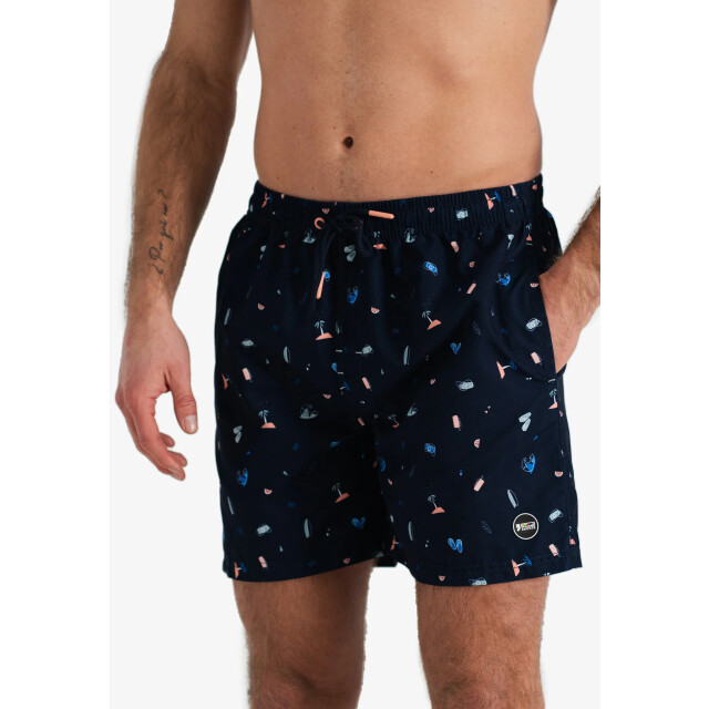 Happy Shorts Heren zwemshort strand donkerblauw print HS-SW-1150 large