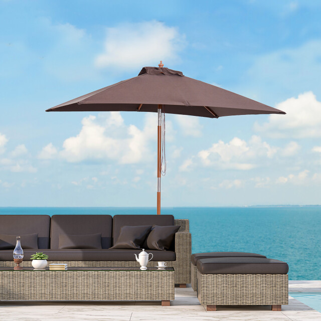 4goodz 3-delig kantelbare parasol hout rechthoekig 200x150x230 cm bruin 3171656 large