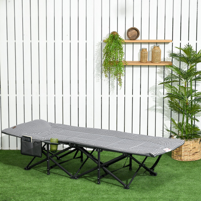 4goodz Outsunny veldbed campingbed met tas & bekerhouder tot 120kg 3173673 large