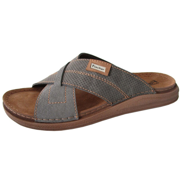 Fischer Slippers heren slides Fischer Slippers Heren Grijs Slides large