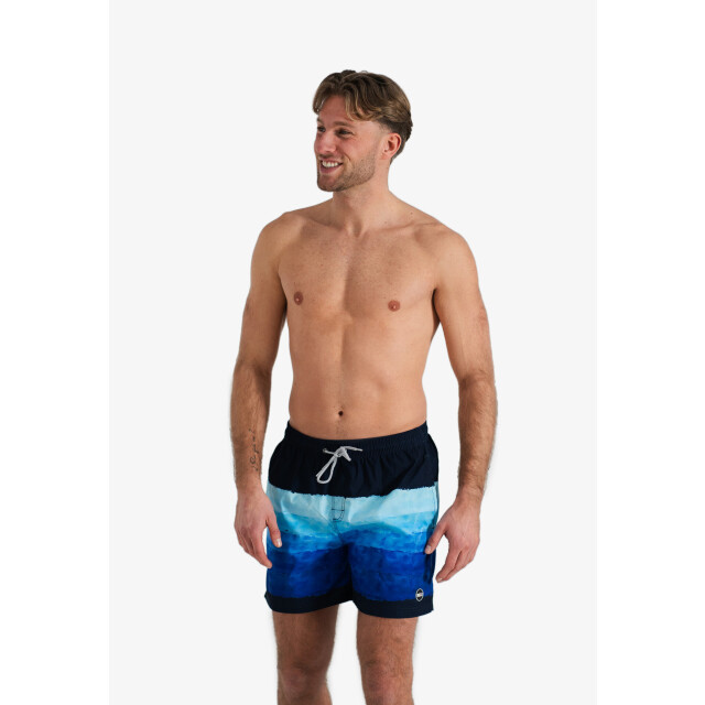 Happy Shorts Heren zwemshort waterverf strepen print blauw HS-SW-1160 large