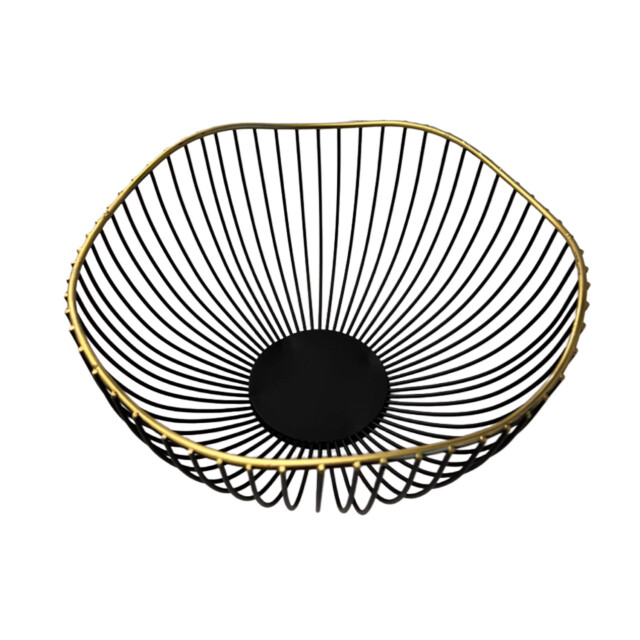 Casa di Elturo Fruitschaal opbergmand wave zwart/ m Ø25.5 cm 1830656 large
