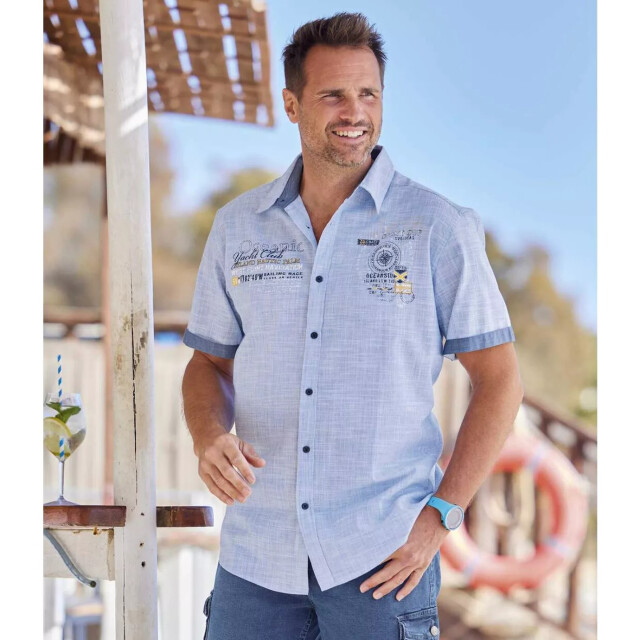 Atlas For Men Heren poplin overhemd UTAF192_blue large