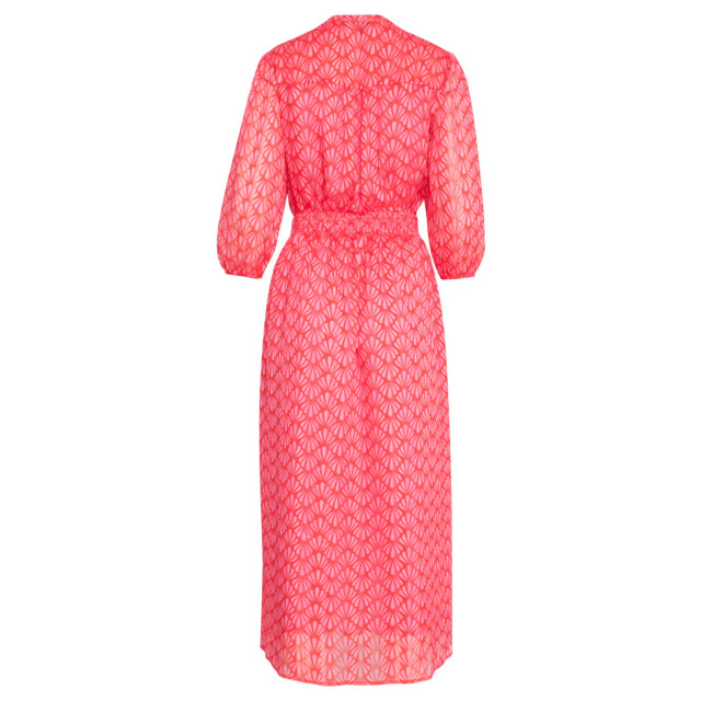 Smashed Lemon 25050 elegante maxi chiffon jurk met rode en roze 25050-450-420 large