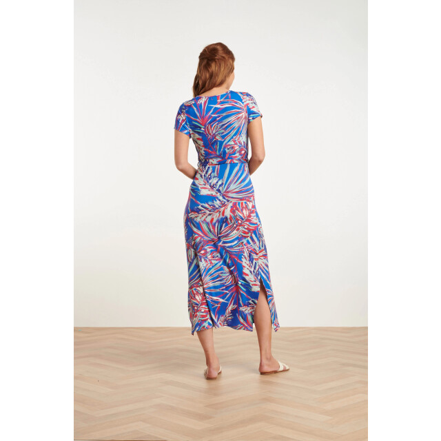 Smashed Lemon 24442 helder bladprint maxi zomerjurk | 24442-998-3XL large