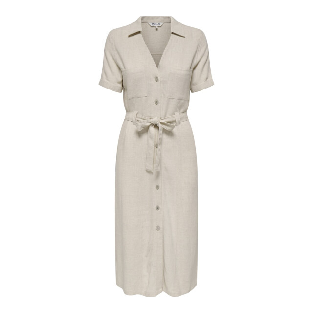 Only Onlsiesta ss linen bl shirt dress p zand 4429.04.0004 large