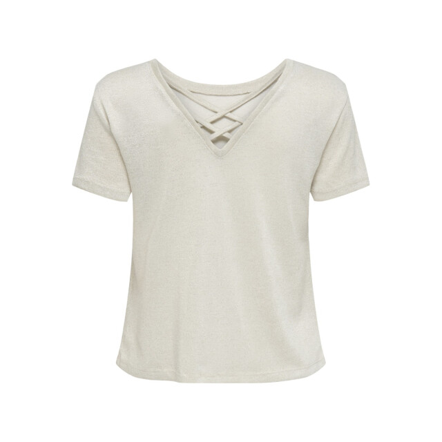 Only Onlamber life ss glitter top jrs beige 4382.05.0025 large