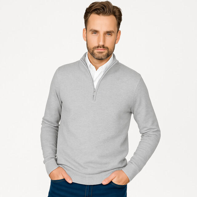 Cappuccino Italia Mock zip pullover cap-zipmock-gry-L large