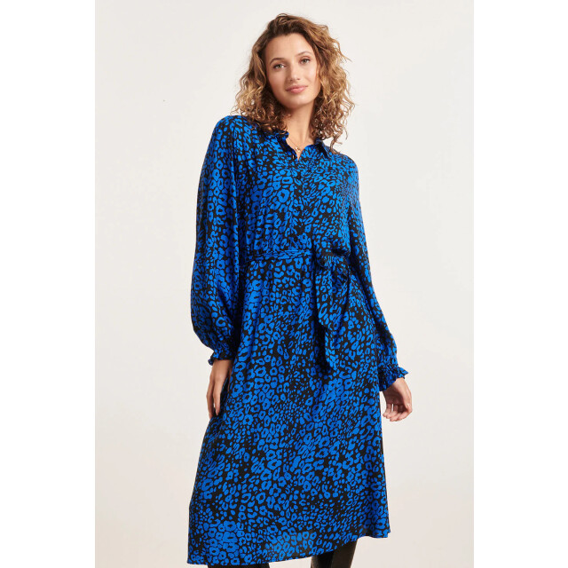 Smashed Lemon 23825 v-hals jurk met wijd uitlopende mouwen | 23825-999-650 large