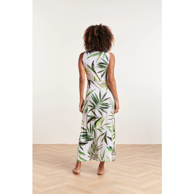 Smashed Lemon 24373 dames maxi jurk zonder mouwenallover bladeren 24373-530-010 large