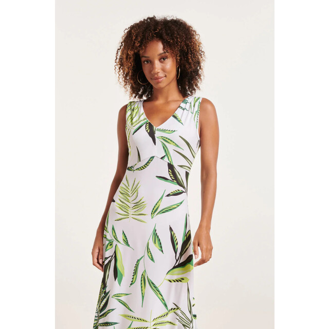 Smashed Lemon 24373 dames maxi jurk zonder mouwenallover bladeren 24373-530-010 large
