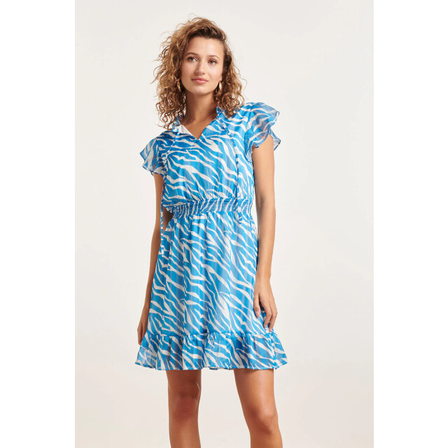 Smashed Lemon 24333 kort zomers jurkje met helder animal print | 24333-000-630 large