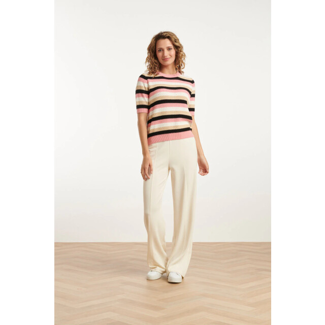 Smashed Lemon 25109 gebreide trui met roze, sand en zwart colourblock 25109-421-998 large