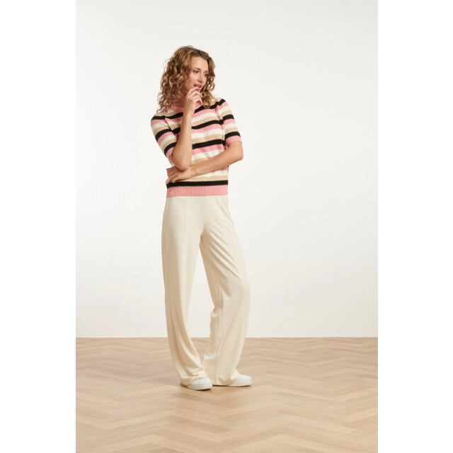 Smashed Lemon 25109 gebreide trui met roze, sand en zwart colourblock 25109-421-998 large