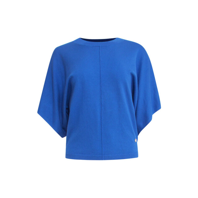 Smashed Lemon 25103 cobalt blauwe losse gebreide top met 3/4 kimono 25103-650-3XL large