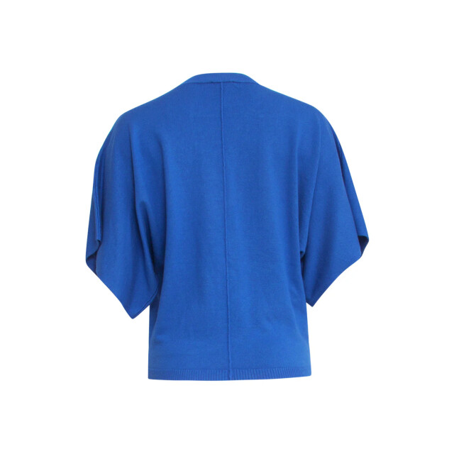 Smashed Lemon 25103 cobalt blauwe losse gebreide top met 3/4 kimono 25103-650-3XL large