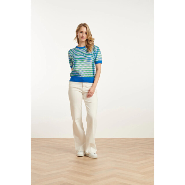 Smashed Lemon 25108 gebreide top met puffy mouwenkobalt, fel | 25108-650-530 large
