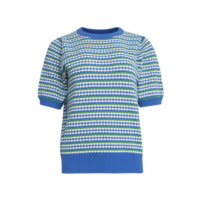 Smashed Lemon 25108 gebreide top met puffy mouwenkobalt, fel | 25108-650-530 large