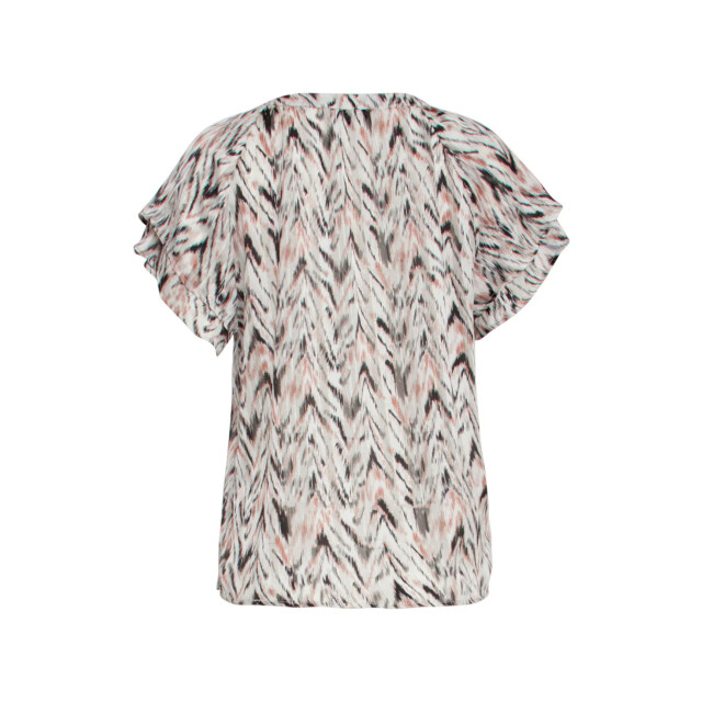 Smashed Lemon 25079 chiffon top met grafisch zigzag print, | 25079-010-998 large