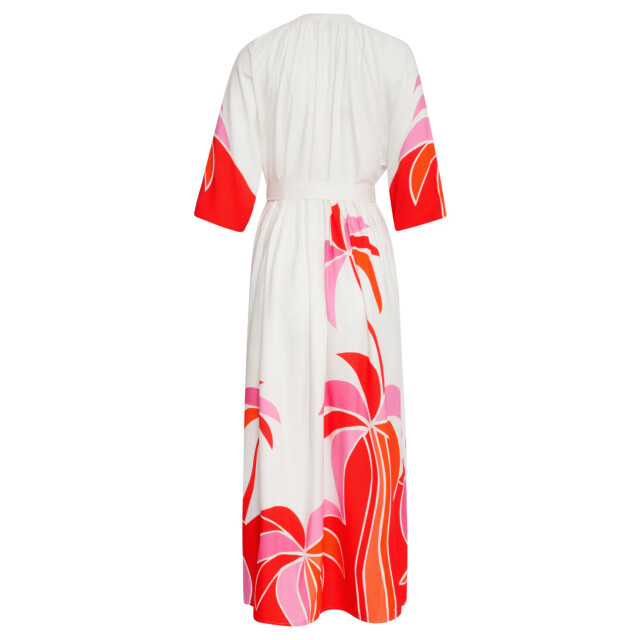 Smashed Lemon 25058 off white flowy maxi jurk met helder palm print | 25058-450-998 large