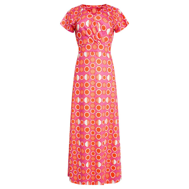 Smashed Lemon 25026 maxi jurk met v-hals met fruitprint | 25026-420-998 large
