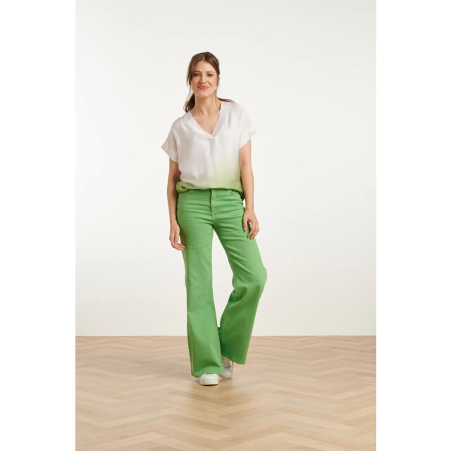 Smashed Lemon 25023 loose fit v-paneel top met ombre print | off 25023-010-500 large