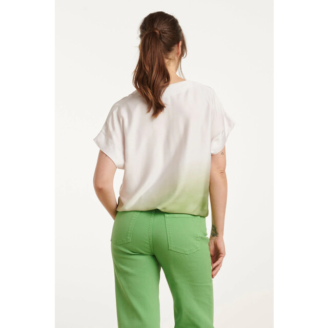 Smashed Lemon 25023 loose fit v-paneel top met ombre print | off 25023-010-500 large