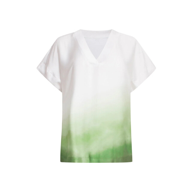 Smashed Lemon 25023 loose fit v-paneel top met ombre print | off 25023-010-500 large