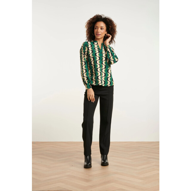 Smashed Lemon 24821 retro grafisch geprint travel kwaliteit blouse | 24821-998-XL large