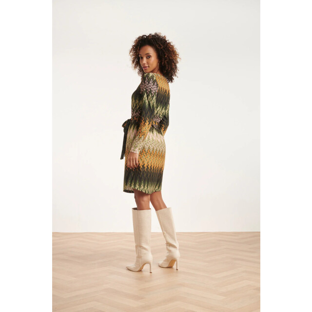 Smashed Lemon 24646 multicoloured zigzag jurk | 24646-530-998 large