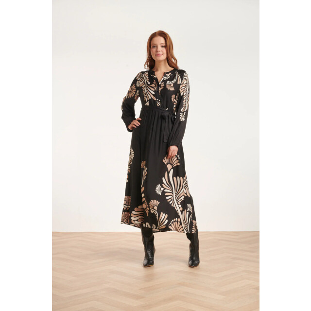 Smashed Lemon 24532 maxi jurk met grafische botanische print | 24532-999-720 large