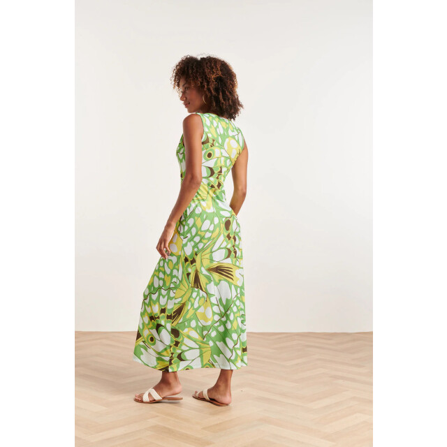 Smashed Lemon 24368 dames maxi jurk met allover vlinder print | 24368-530-998 large