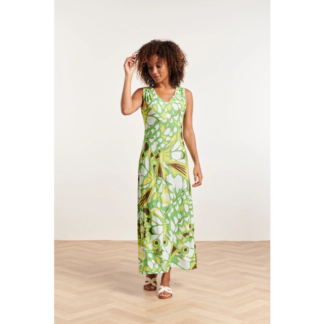 Smashed Lemon 24368 dames maxi jurk met allover vlinder print | 24368-530-998 large