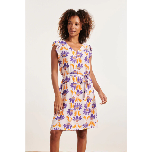 Smashed Lemon 24369 dames korte te jurk met ruchesallover 24369-010-998 large