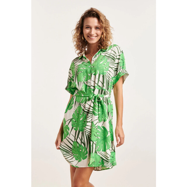 Smashed Lemon 24331 kort blad patroon overhemd jurk | 24331-000-530 large