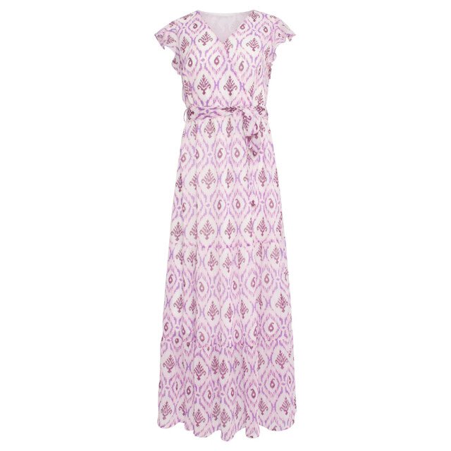 Smashed Lemon 24324 maxi wikkelstijl jurk met vrouwelijke aztekenprint 24324-000-380 large