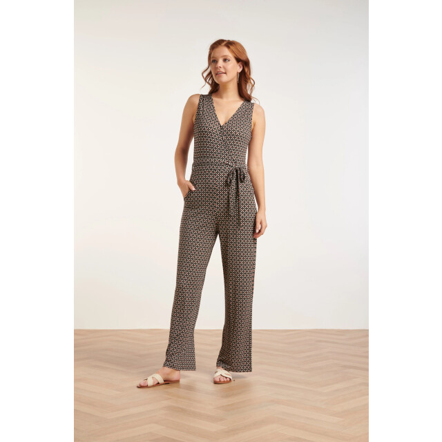 Smashed Lemon 24439 donkere grafische print jumpsuit | 24439-998-L large