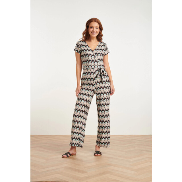 Smashed Lemon 24427 zachte stretch grafische print zomer jumpsuit | 24427-998-XS large