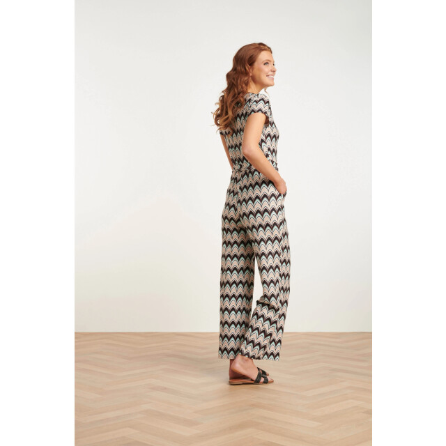 Smashed Lemon 24427 zachte stretch grafische print zomer jumpsuit | 24427-998-XS large