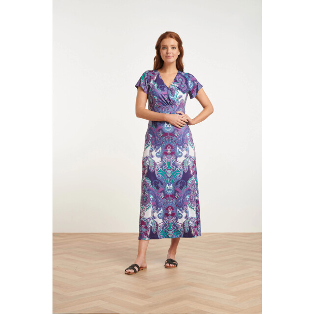 Smashed Lemon 24423 stretch zomerjurk met ornamentprint | 24423-998-3XL large