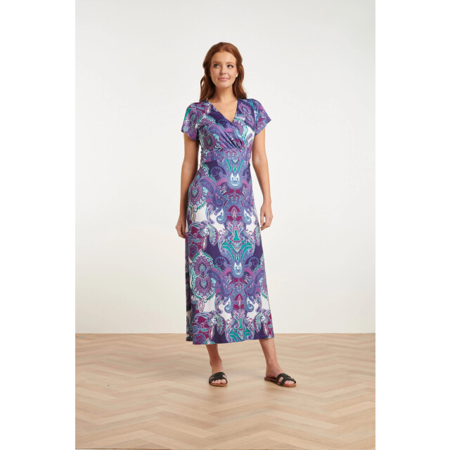 Smashed Lemon 24423 stretch zomerjurk met ornamentprint | 24423-998-3XL large