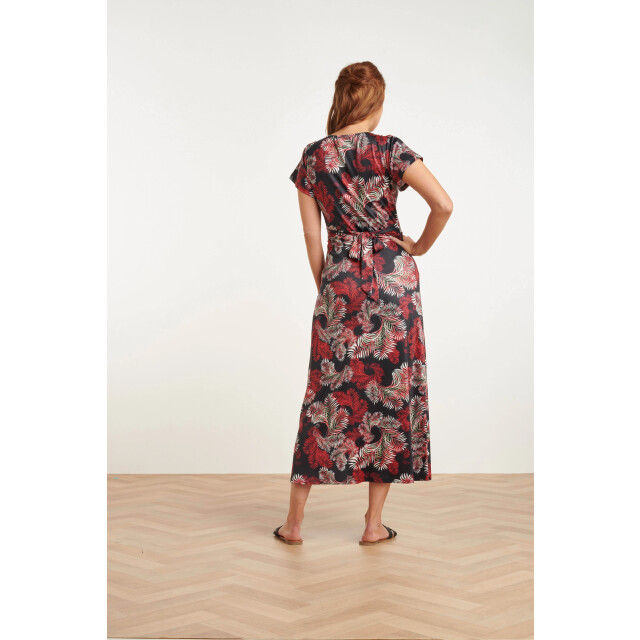 Smashed Lemon 24421 zomerjurk met bladprint stretchlicht aansluitend 24421-998-XXL large