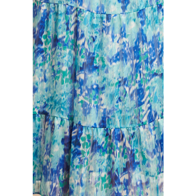 Smashed Lemon 24408 satijnen maxi jurk met abstracte print3/4 mouwen 24408-000-650 large