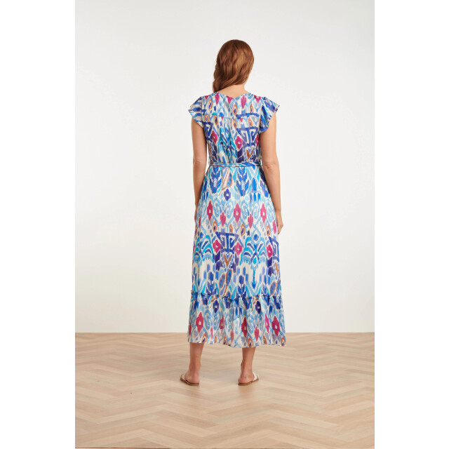 Smashed Lemon 24407 chiffon zomerjurk met azteekse printruches | 24407-000-650 large