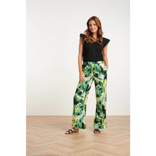 Smashed Lemon 24428 mashed lemon zomer wijde broek met abstracte 24428-999-150 large