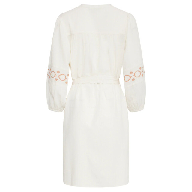 Smashed Lemon 25195 off white jurk met geborduurde mouwen | sand-off 25195-010-720 large