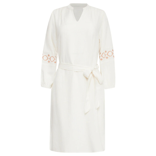 Smashed Lemon 25195 off white jurk met geborduurde mouwen | sand-off 25195-010-720 large